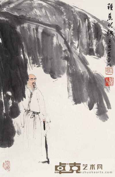 亚明 种蕉代纸 立轴 70×46cm